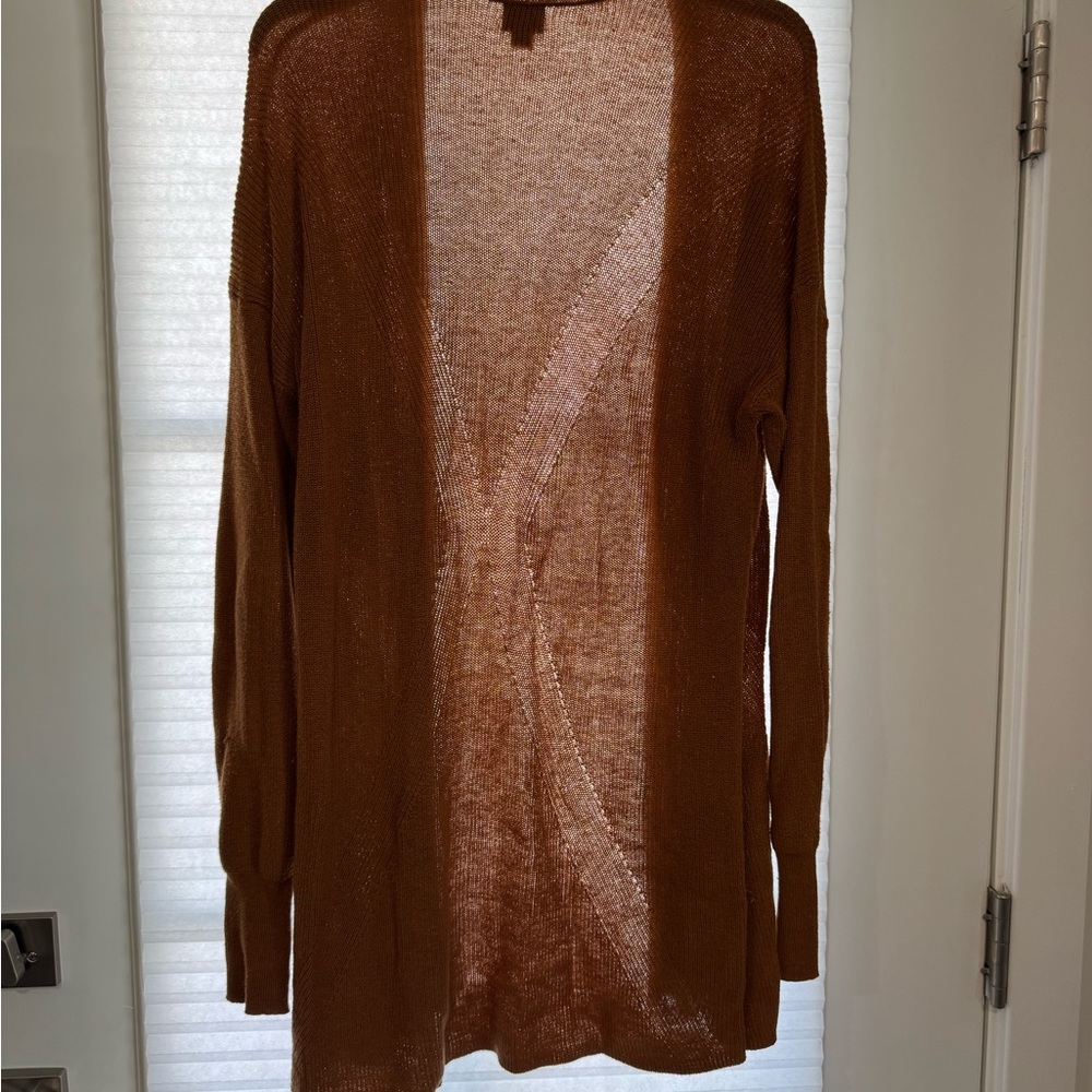 Women's Brown Open-Front Sweater - Picture 3 of 3